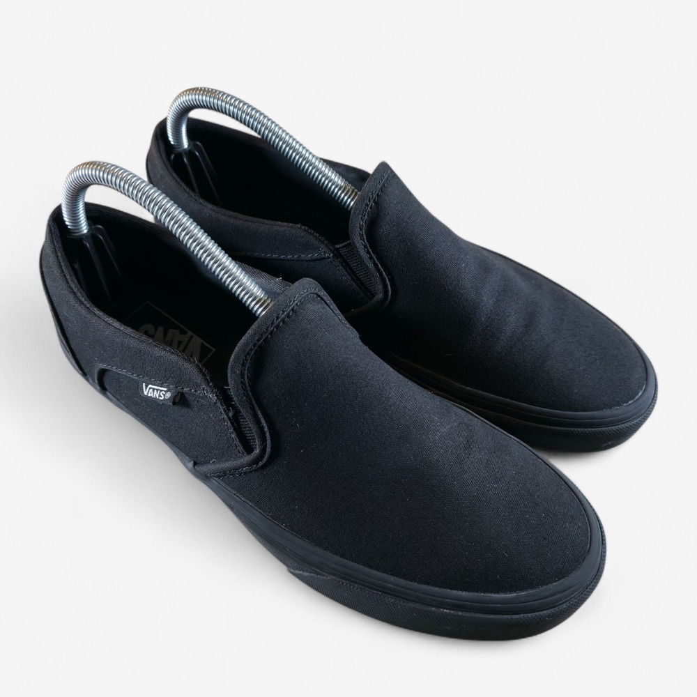 Vans Womens 10 Triple Black Gum‎ Skate Shoes Punk Grunge Athletic Sneakers